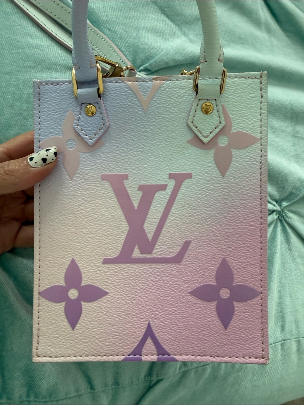 Louis Vuitton Pink Monogram Petit Sac Plat in “ spring in the city”